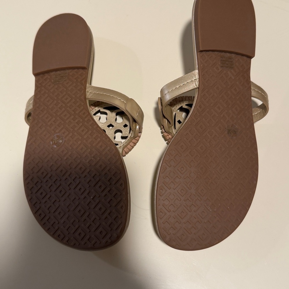 Tory Burch Metallic Gold Miller Thong Sandals - Picture 4 of 6